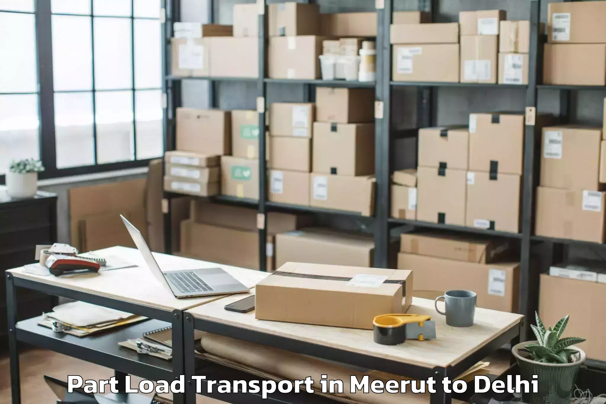 Expert Meerut to Delhi Technological University Part Load Transport